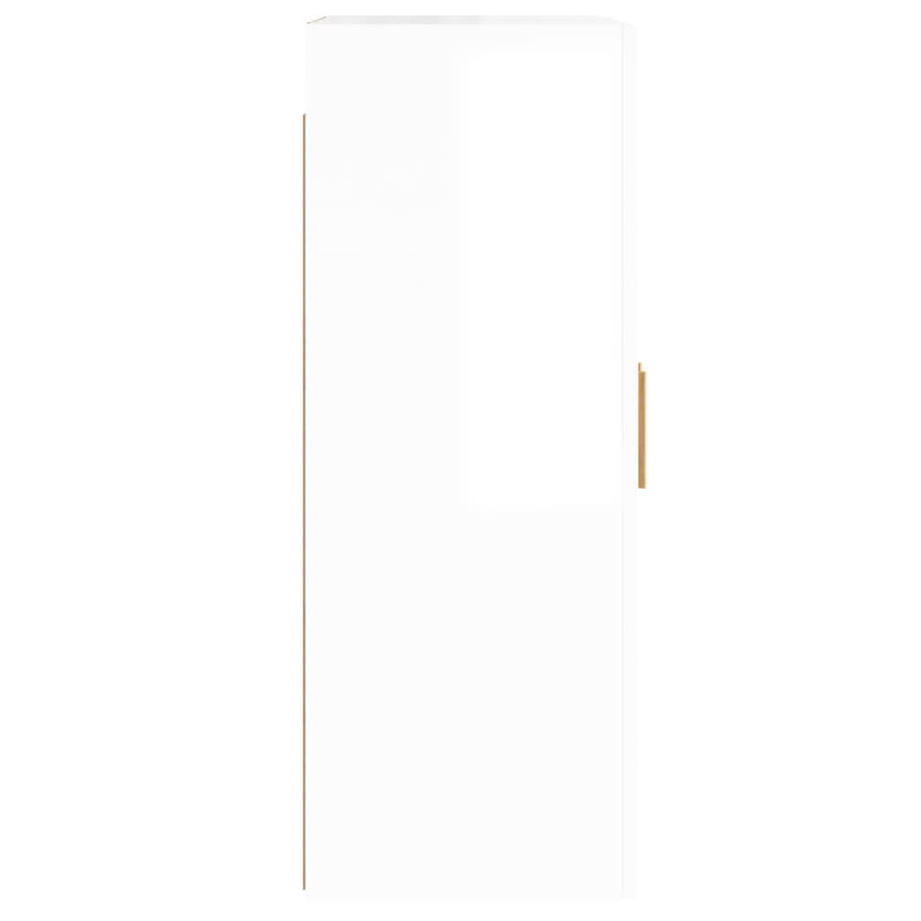 Armoires murales 2 pcs blanc brillant bois d'ingénierie