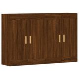 2 pcs wall cabinets oak brown engineered wood