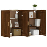 2 pcs wall cabinets oak brown engineered wood