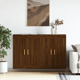 2 pcs wall cabinets oak brown engineered wood