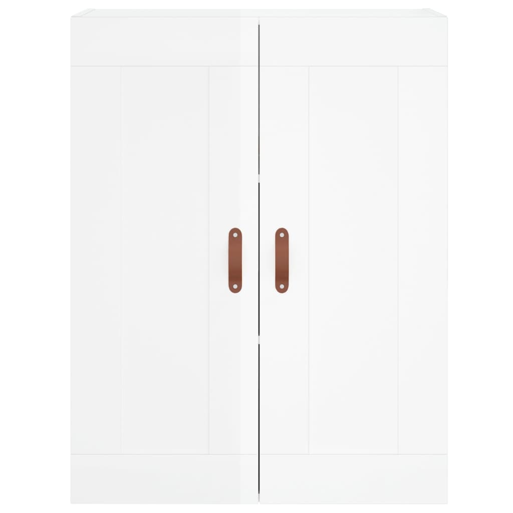 Armoires murales 2 pcs blanc brillant bois d'ingénierie