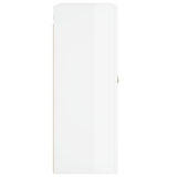 Armoires murales 2 pcs blanc brillant bois d'ingénierie