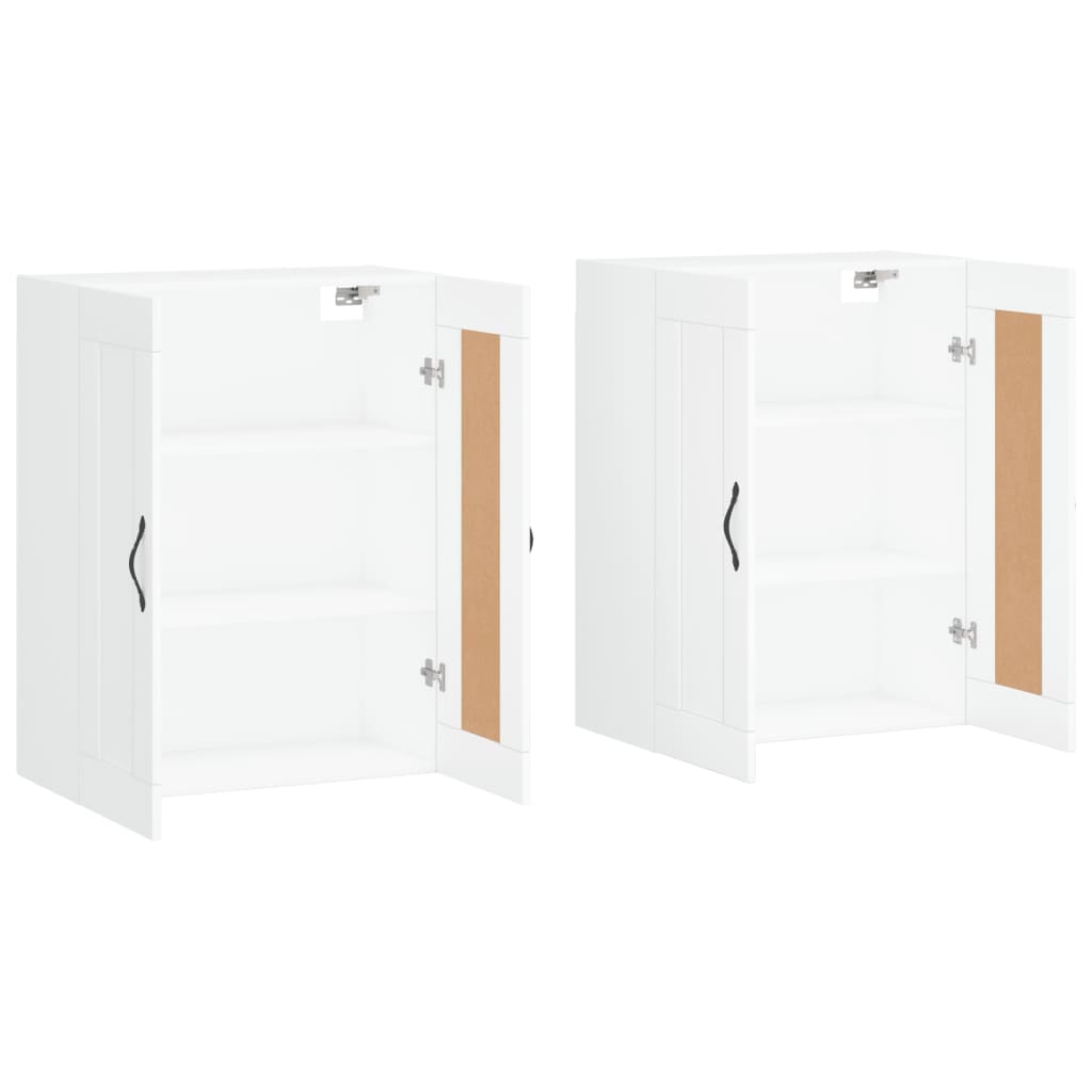 Armoires murales 2 pcs blanc bois d'ingénierie