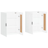 Armoires murales 2 pcs blanc bois d'ingénierie