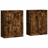 Wall cabinets 2 pcs smoked oak engineered wood