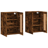 Wall cabinets 2 pcs smoked oak engineered wood