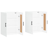 Armoires murales 2 pcs blanc bois d'ingénierie