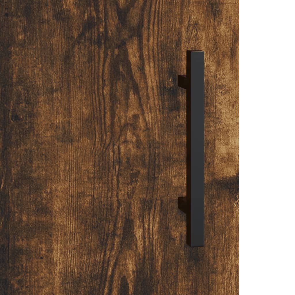 Armoires murales 2 pcs chêne fumé bois d'ingénierie