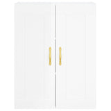 Armoires murales 2 pcs blanc brillant bois d'ingénierie