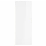 Armoires murales 2 pcs blanc brillant bois d'ingénierie