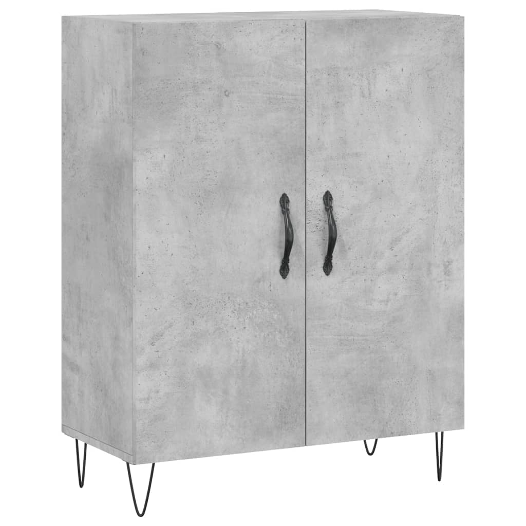 Buffet haut Gris béton 69,5x34x180 cm Bois d'ingénierie