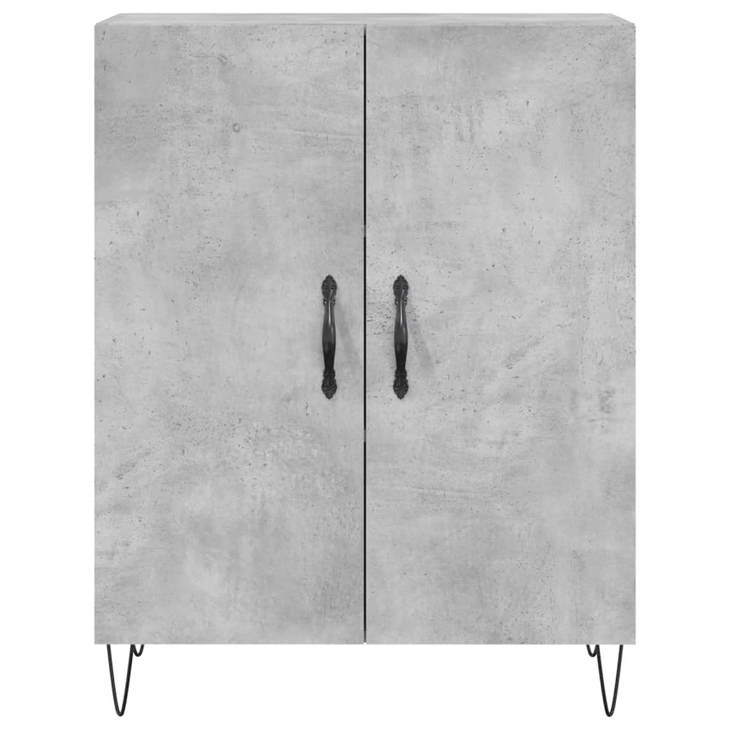 Buffet haut Gris béton 69,5x34x180 cm Bois d'ingénierie