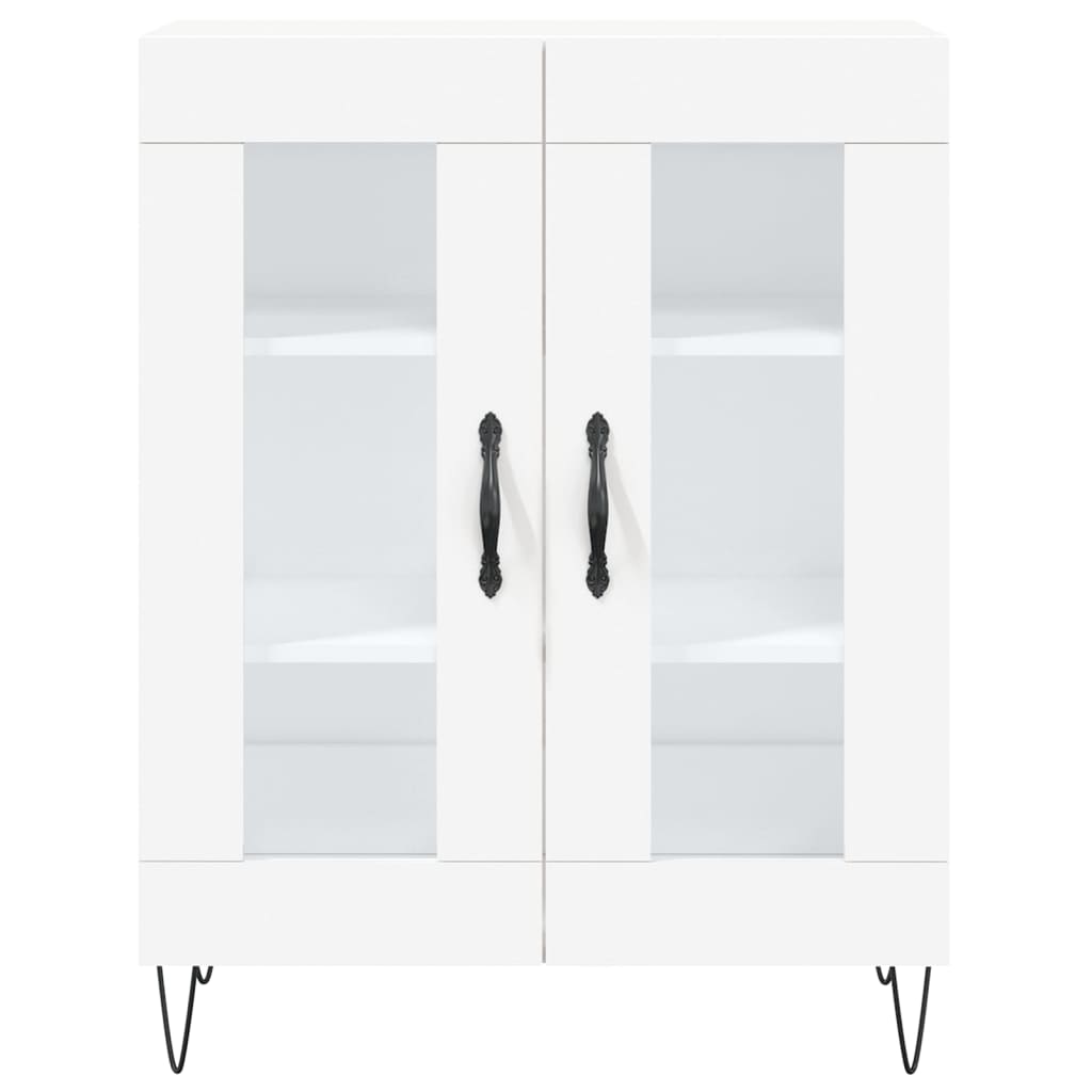 Buffet haut Blanc 69,5x34x180 cm Bois d'ingénierie