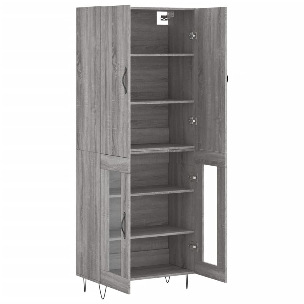 Buffet haut Sonoma gris 69,5x34x180 cm Bois d'ingénierie