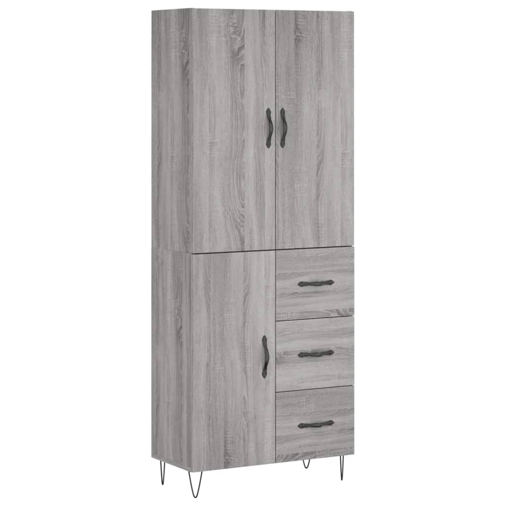 Buffet haut Sonoma gris 69,5x34x180 cm Bois d'ingénierie