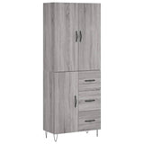 Buffet haut Sonoma gris 69,5x34x180 cm Bois d'ingénierie