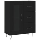 Buffet haut Noir 69,5x34x180 cm Bois d'ingénierie