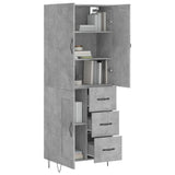 High sideboard Concrete gray 69.5x34x180 cm Engineered wood