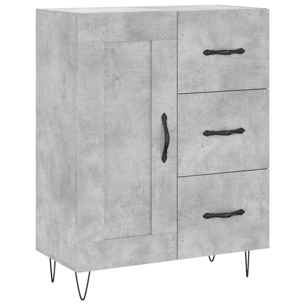 High sideboard Concrete gray 69.5x34x180 cm Engineered wood