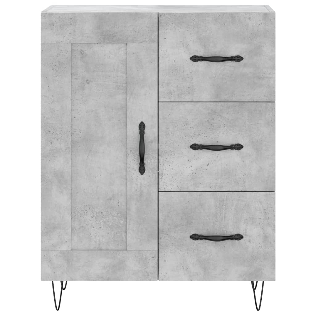 High sideboard Concrete gray 69.5x34x180 cm Engineered wood