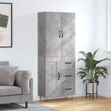 High sideboard Concrete gray 69.5x34x180 cm Engineered wood