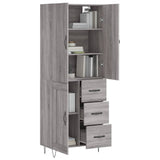 Buffet haut Sonoma gris 69,5x34x180 cm Bois d'ingénierie