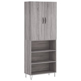 Sonoma hohes Sideboard grau 69,5x34x180 cm Holzwerkstoff