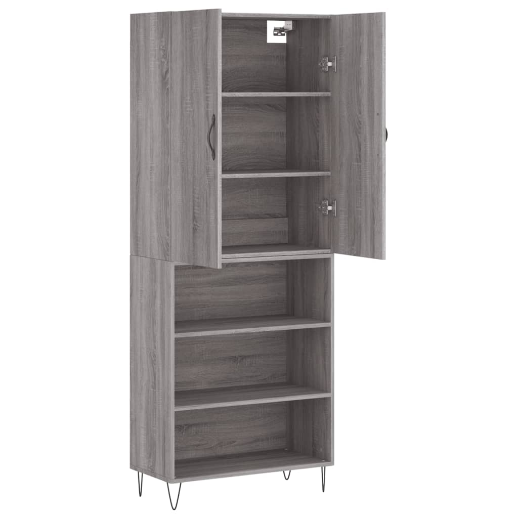 Buffet haut Sonoma gris 69,5x34x180 cm Bois d'ingénierie