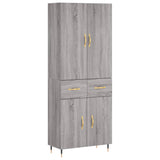 Buffet haut Sonoma gris 69,5x34x180 cm Bois d'ingénierie