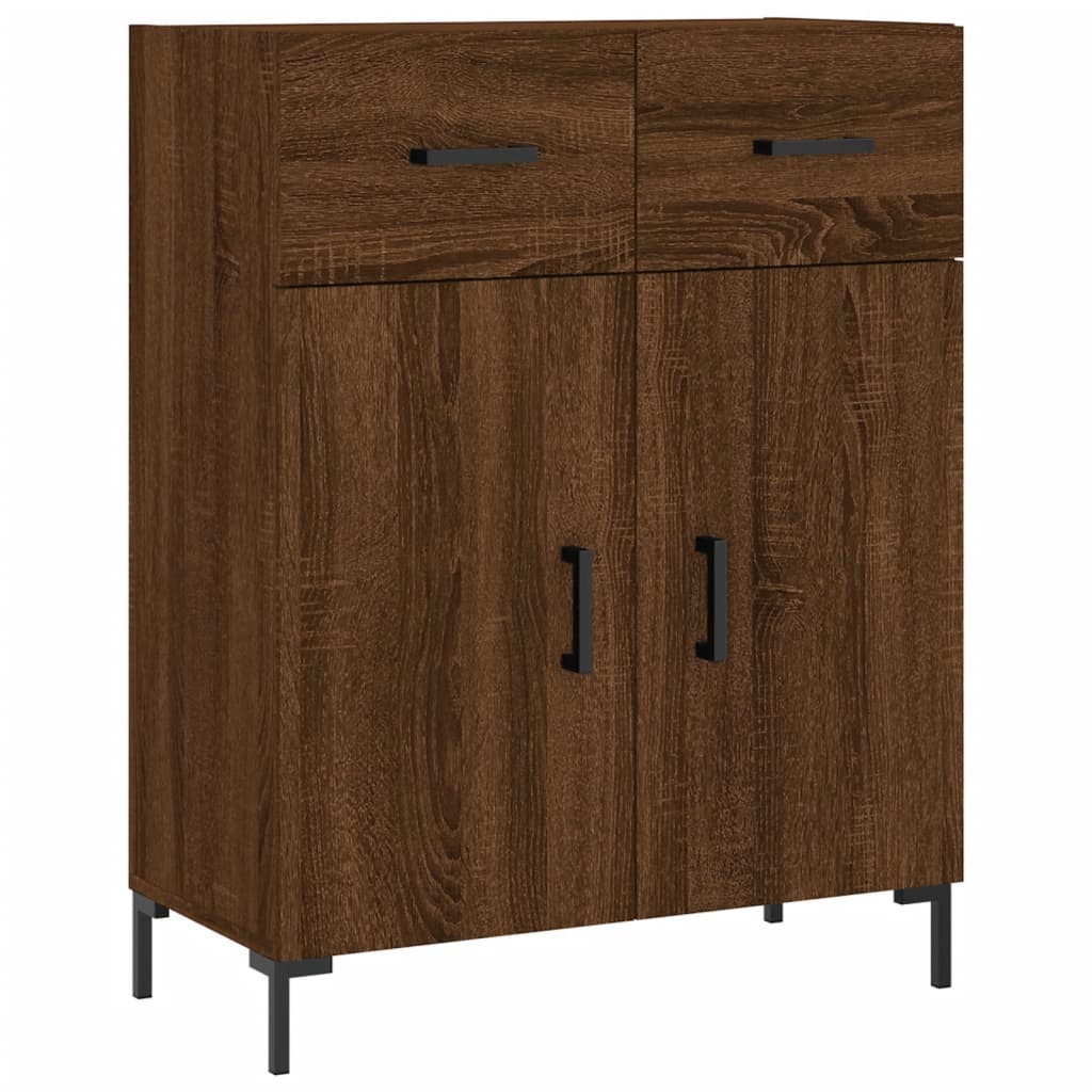 Buffet haut Chêne marron 69,5x34x180 cm Bois d'ingénierie