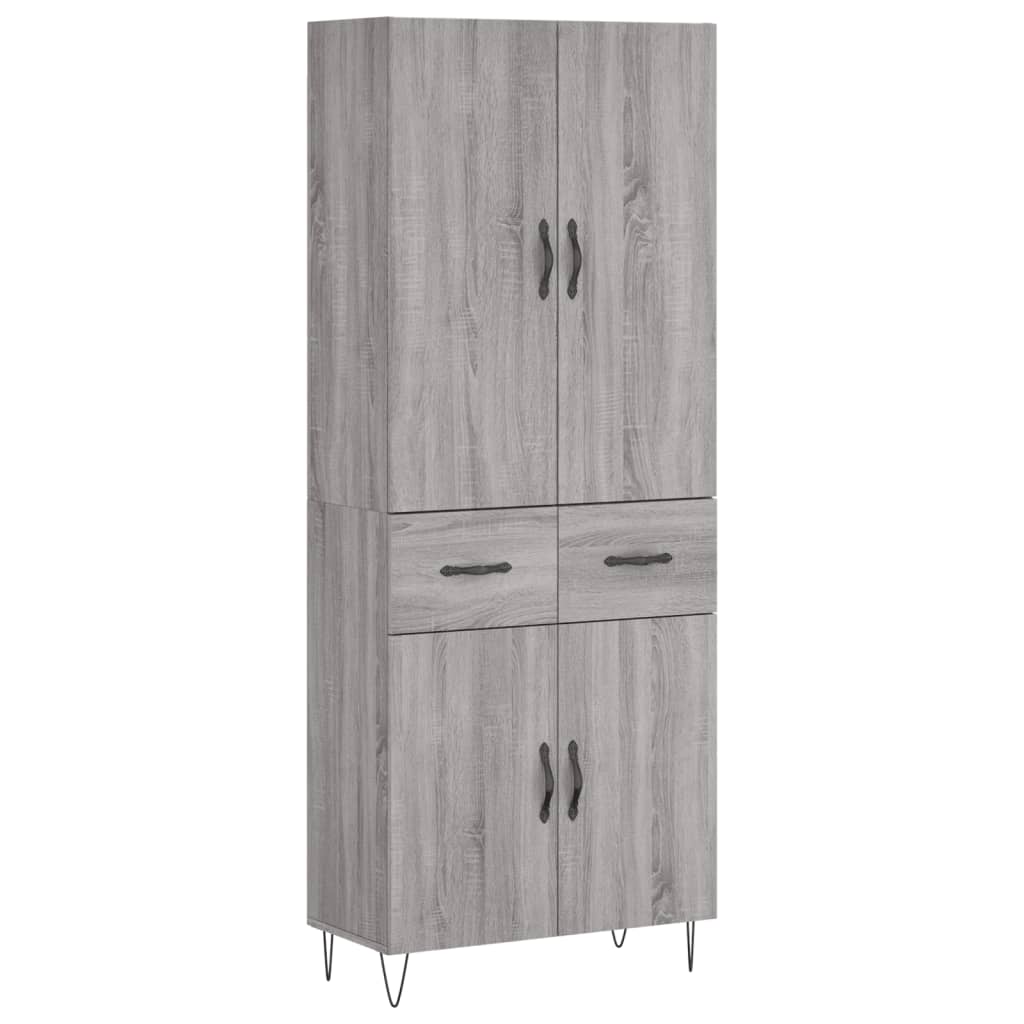 Buffet haut Sonoma gris 69,5x34x180 cm Bois d'ingénierie