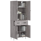 Buffet haut Sonoma gris 69,5x34x180 cm Bois d'ingénierie