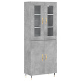 High sideboard Concrete gray 69.5x34x180 cm Engineered wood