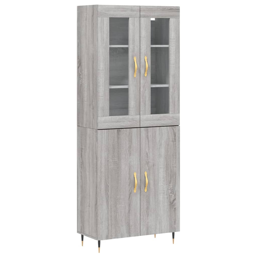 Buffet haut Sonoma gris 69,5x34x180 cm Bois d'ingénierie