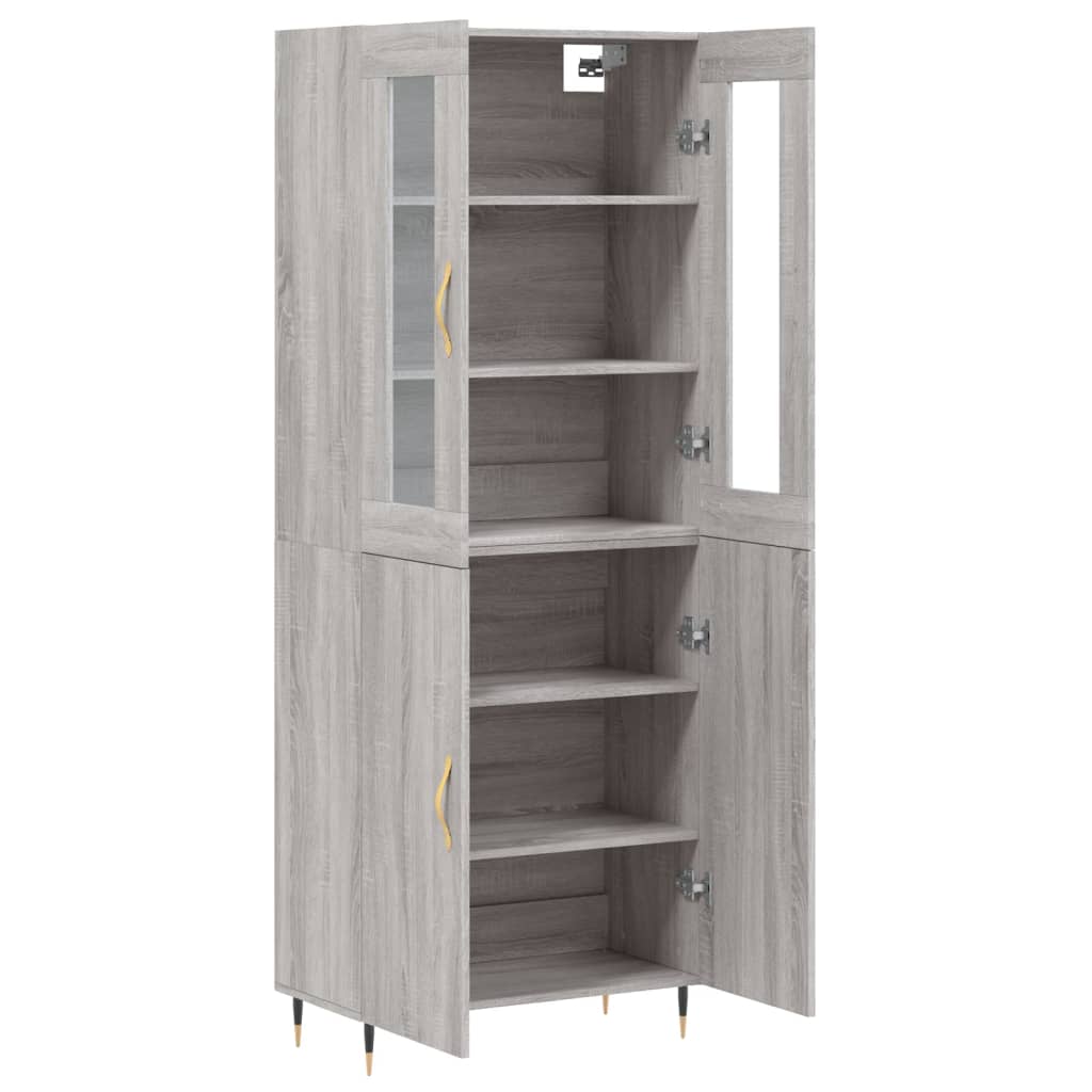 Buffet haut Sonoma gris 69,5x34x180 cm Bois d'ingénierie