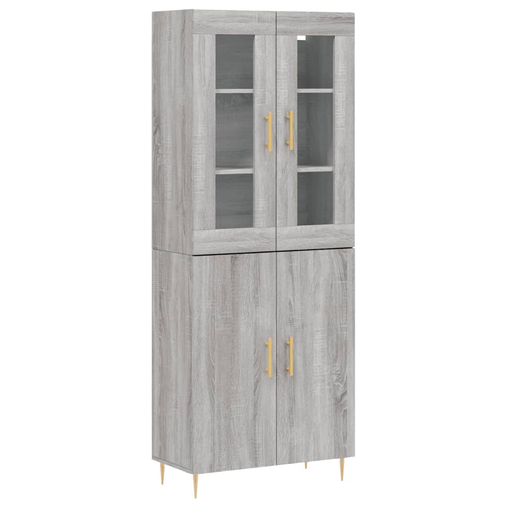 Buffet haut Sonoma gris 69,5x34x180 cm Bois d'ingénierie