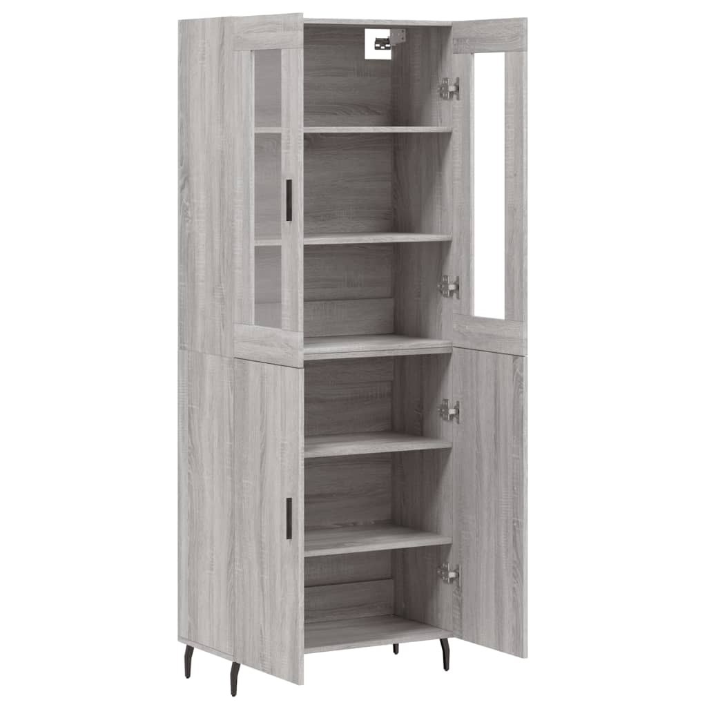 Buffet haut Sonoma gris 69,5x34x180 cm Bois d'ingénierie