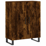 Buffet haut Chêne fumé 69,5x34x180 cm Bois d'ingénierie