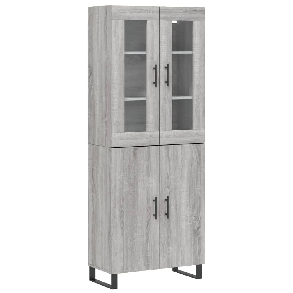 Buffet haut Sonoma gris 69,5x34x180 cm Bois d'ingénierie