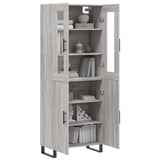 Buffet haut Sonoma gris 69,5x34x180 cm Bois d'ingénierie