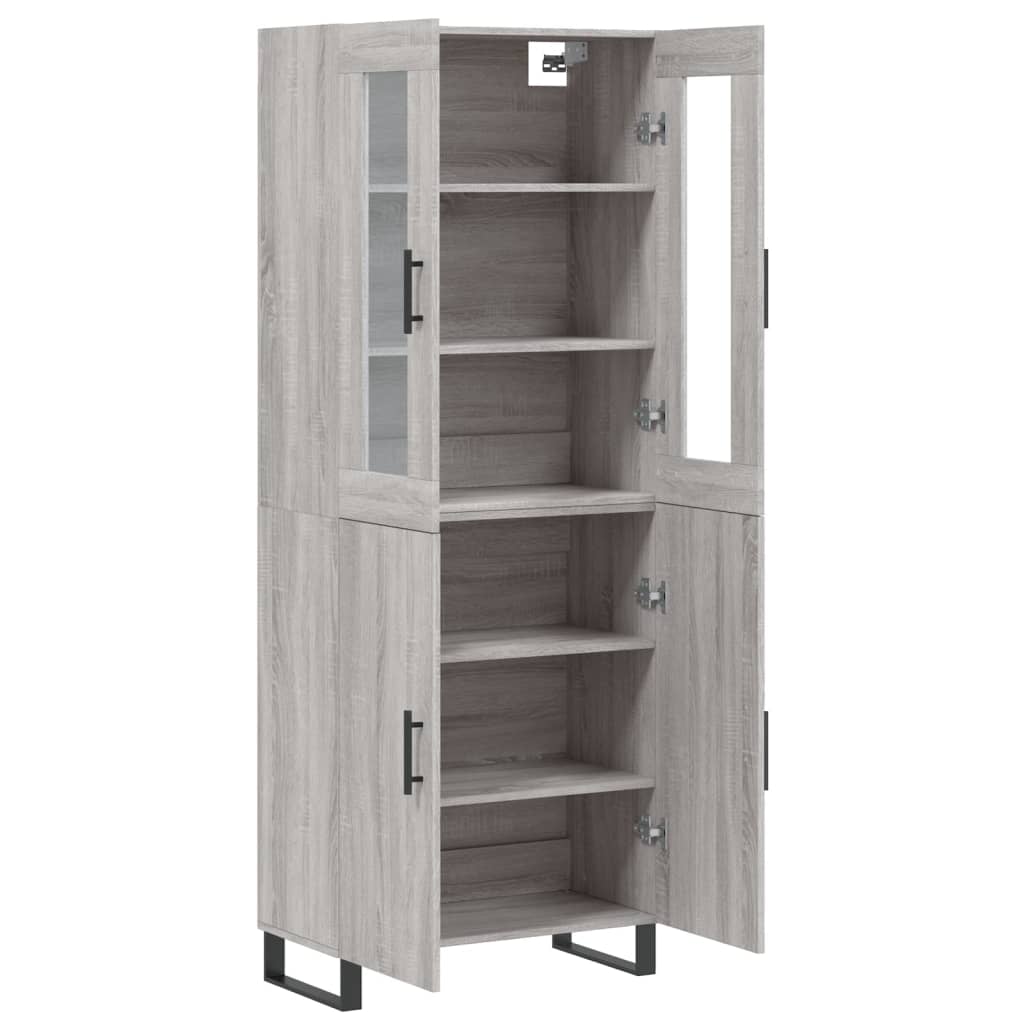 Buffet haut Sonoma gris 69,5x34x180 cm Bois d'ingénierie