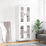 High sideboard Glossy white 69.5x34x180 cm Engineered wood