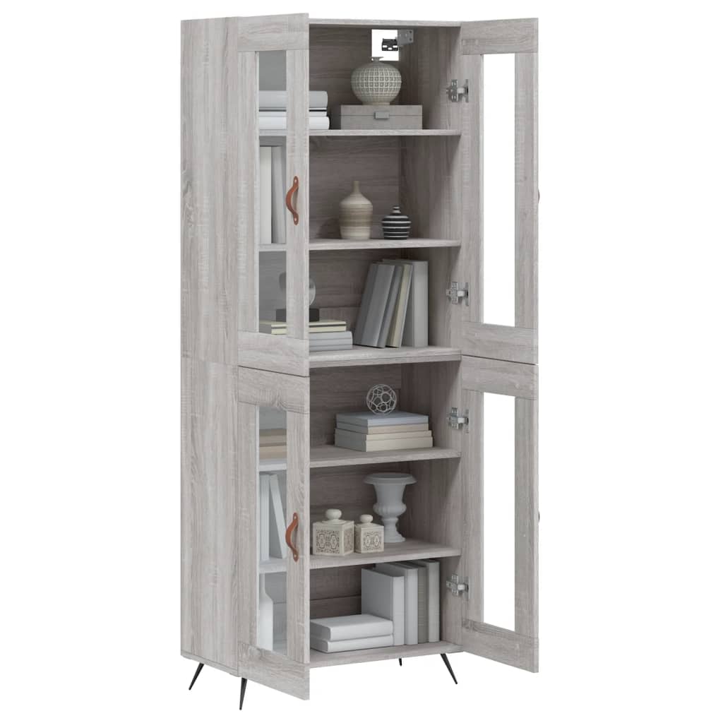 Buffet haut Sonoma gris 69,5x34x180 cm Bois d'ingénierie