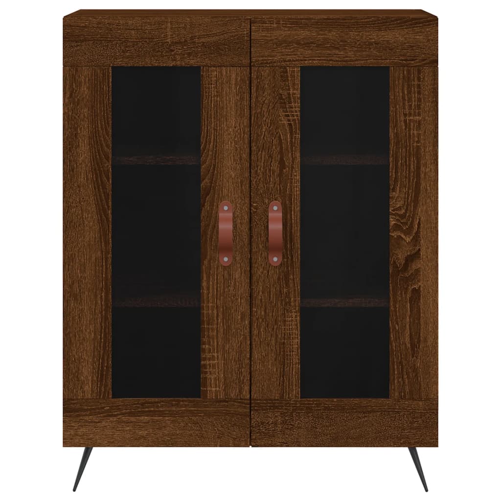 Buffet haut Chêne marron 69,5x34x180 cm Bois d'ingénierie