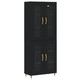 High sideboard Black 69.5x34x180 cm Engineered wood