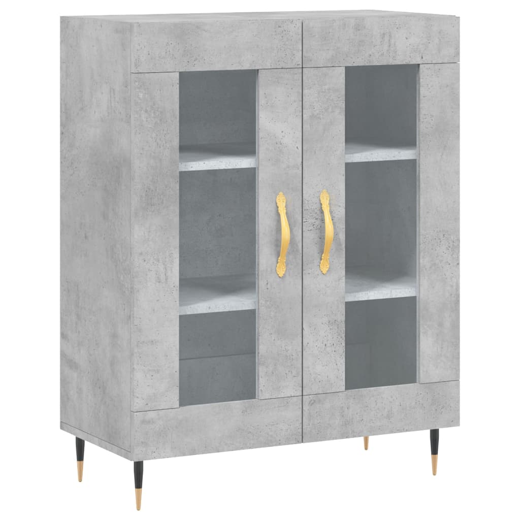 High sideboard Concrete gray 69.5x34x180 cm Engineered wood