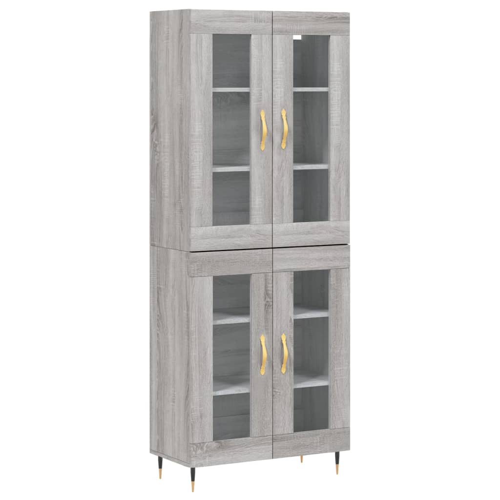 Buffet haut Sonoma gris 69,5x34x180 cm Bois d'ingénierie