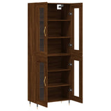 Buffet haut Chêne marron 69,5x34x180 cm Bois d'ingénierie