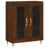 Buffet haut Chêne marron 69,5x34x180 cm Bois d'ingénierie