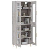 Buffet haut Sonoma gris 69,5x34x180 cm Bois d'ingénierie